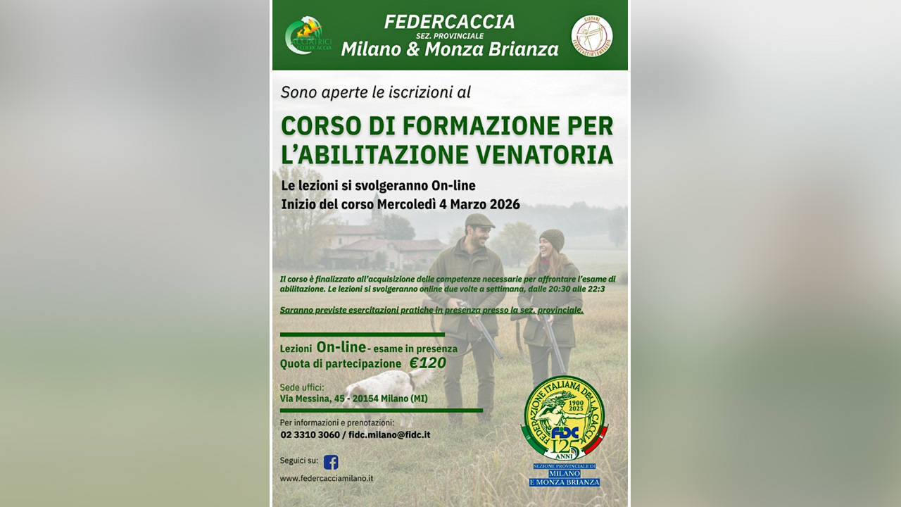 CORSO ABILITAZIONE ATTIVITA' VENATORIA