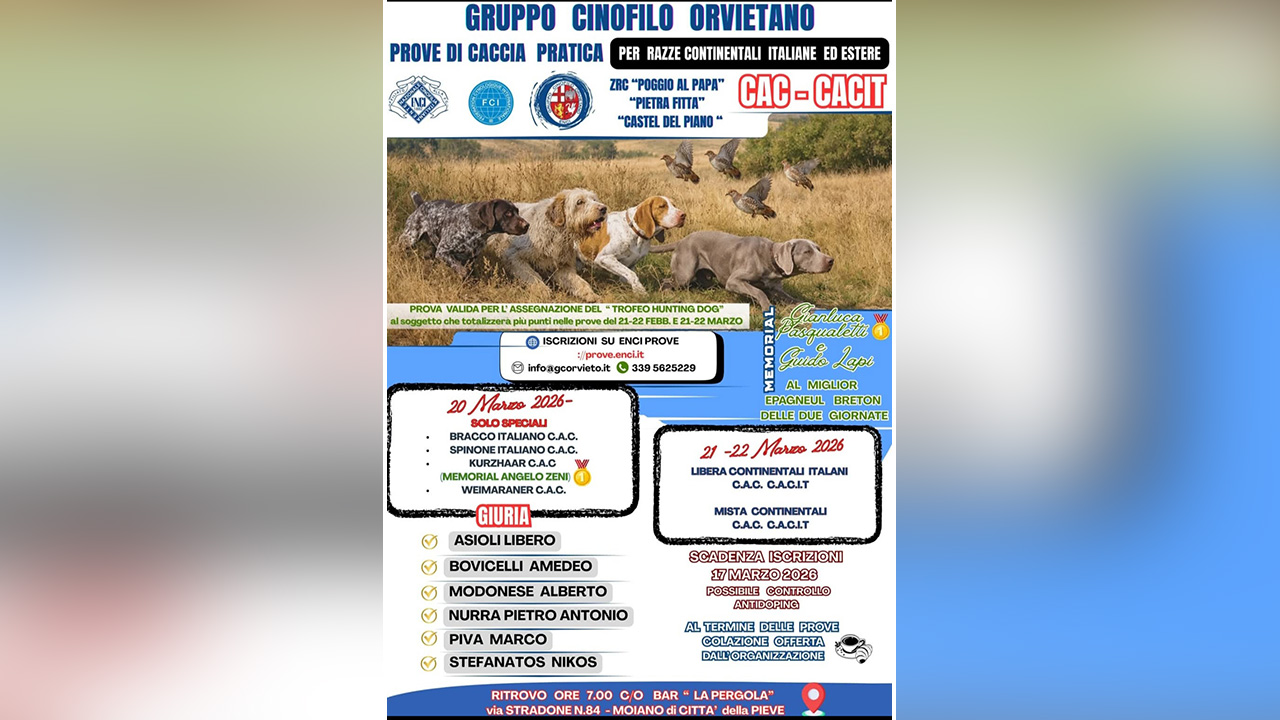 locandina gara cinofila