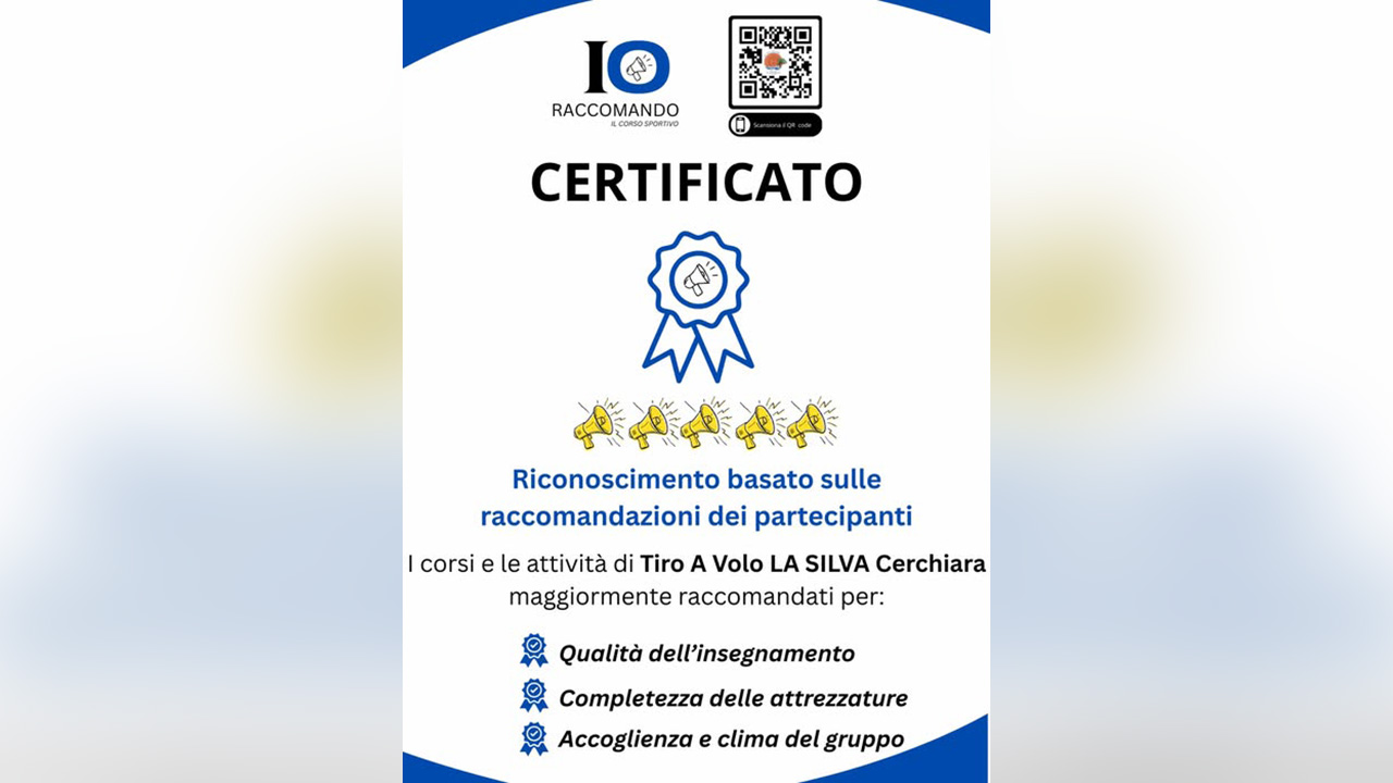 certificato corso sportivo