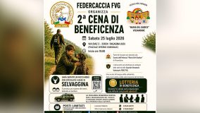 LA CENA DI BENEFICENZA ORGANIZZATA DA FEDERCACCIA FVG locandina cena di beneficenza